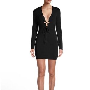 Significant Other Monica Dress 6 Black Bodycon Cut Out Lace‎ Up Mini Party LBD